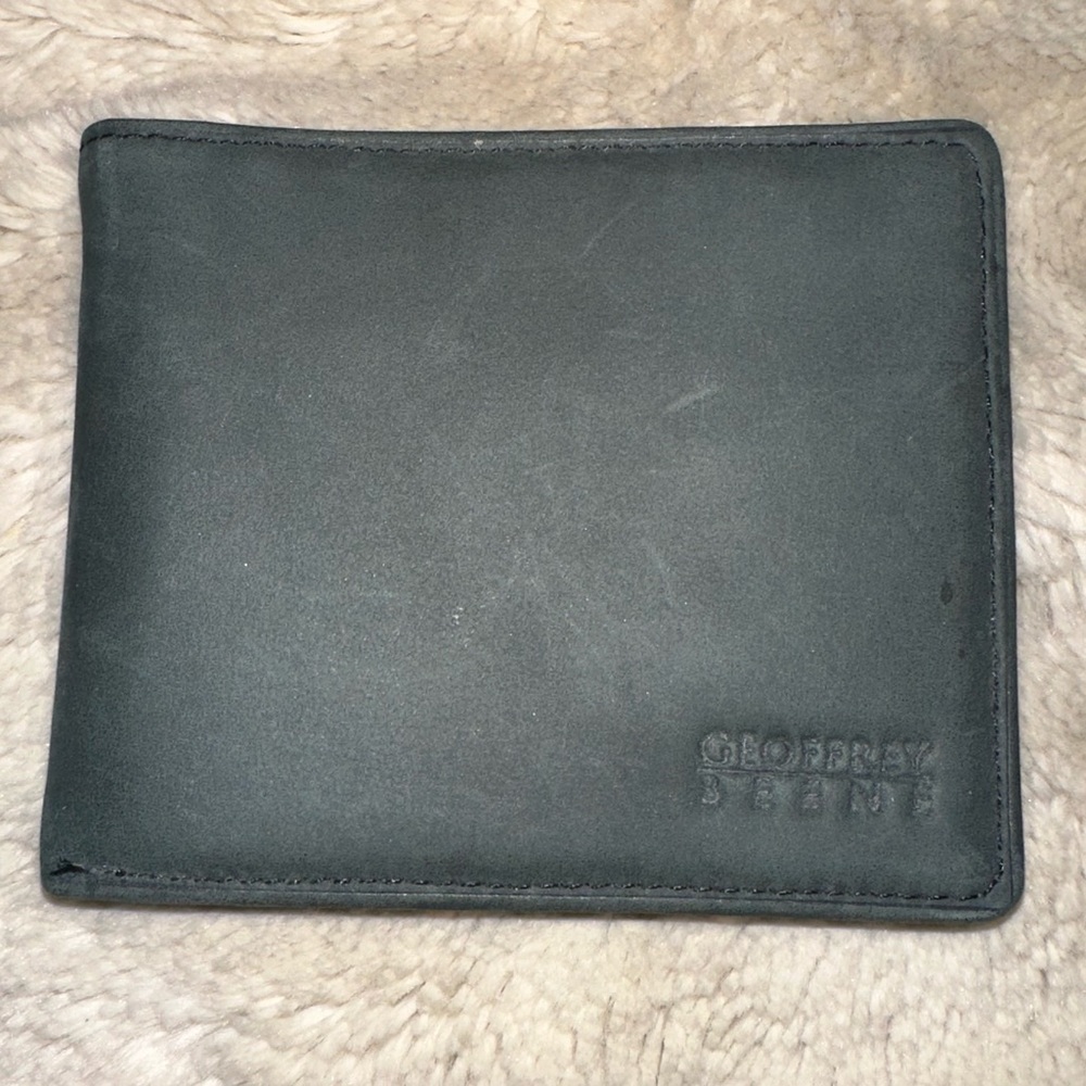 Geoffrey Beene Men's Wallet, genuine leather, green/gray colored